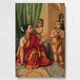 Krishna's Mouth - Yashoda Sees Universe Inside By Raja Ravi Varma 