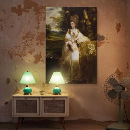 Lady Bampfylde by Joshua Reynolds - Cream Dress in Woodland Setting 