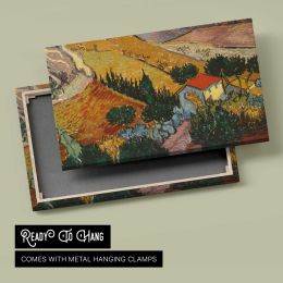 Landscape with House and Ploughman by Vincent Van Gogh Canvas Wall Art Print