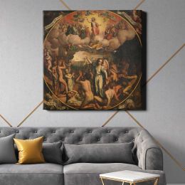 Last Judgment (1611) by Aert Pietersz Square Canvas Wall Art