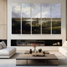 London from Greenwich Park Exhibited by Joseph Mallord William Turner Canvas Wall Art Print