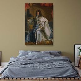 Louis XIV Portrait - Regal Blue Robes by Hyacinthe Rigaud as Royal Wall Canvas 