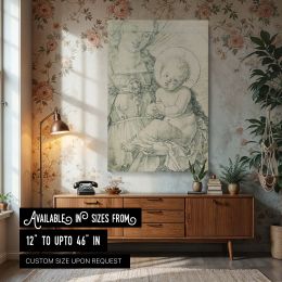 Madonna and Child - Albrecht DUrer Fine Line Religious Engraving 