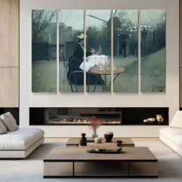 Man at a Cafe Table Canvas Wall Art Print