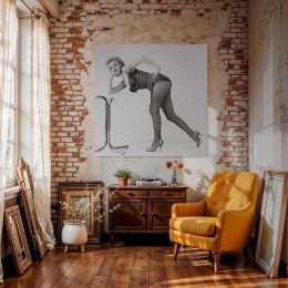 Marilyn Monroe - Bus Stop Photoshoot 1956 Square Canvas Wall Art