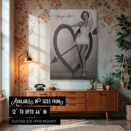 Marilyn Monroe Hand on Heart - Iconic Black and White Hollywood Photo 