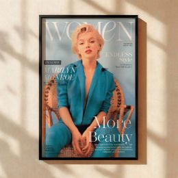 Marilyn Monroe in Blue Suit - Vintage Fashion Portrait 