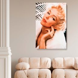 Marilyn Monroe in Fur Coat - 1950s Glamour Portrait Vintage Canvas Wall Art 
