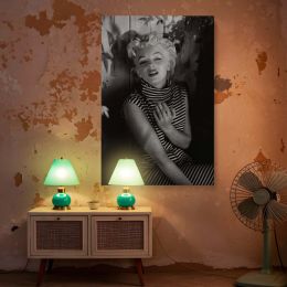 Marilyn Monroe in Striped Turtleneck - Iconic 1950s Casual Pose 