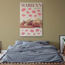 Marilyn Monroe Lipstick Kiss - Retro Pop Culture Portrait Canvas 