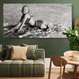 Marilyn Monroe on the Beach - 1952 Panoramic Canvas Print