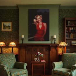 Marilyn Monroe Red Dress Glamour - Vintage Hollywood Fashion Portrait 