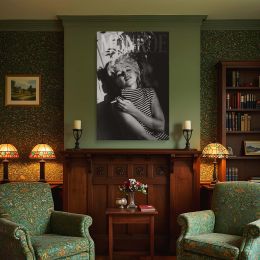 Marilyn Monroe with Cigarette - Bold Striped Turtleneck Portrait 