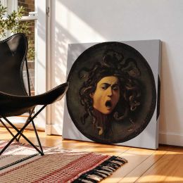 Medusa Shield by Caravaggio Square Canvas Wall Art
