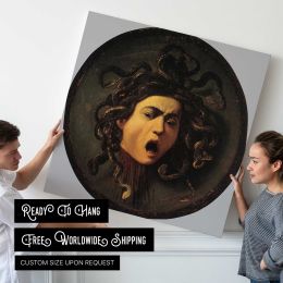 Medusa Shield by Caravaggio Square Canvas Wall Art