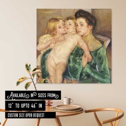 Mother and Child by Mary Cassatt Square Canvas Wall Art