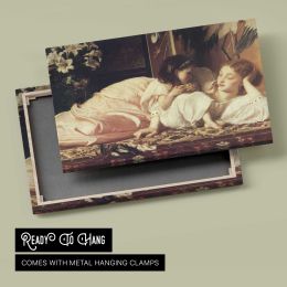Mother and Child Resting by Frederic Leighton Canvas Wall Art Print