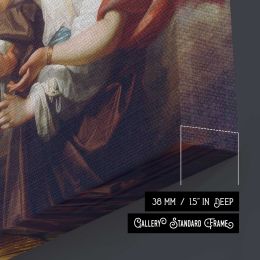 Mother and Children with Angels Canvas Wall Art Print
