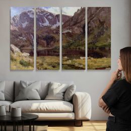 Mountain Lake by Albert Bierstadt Canvas Wall Art Print