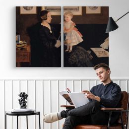 Mrs James Wyatt Jr and Her Daughter Sarah by Sir John Everett Millais Canvas Wall Art Print