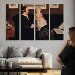 Mrs James Wyatt Jr and Her Daughter Sarah by Sir John Everett Millais Canvas Wall Art Print