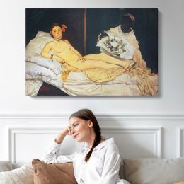 Olympia by Edouard Manet Canvas Wall Art Print