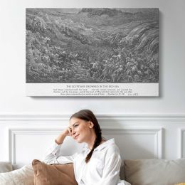 Ot-037 the Egyptians Drown in the Sea Canvas Wall Art Print