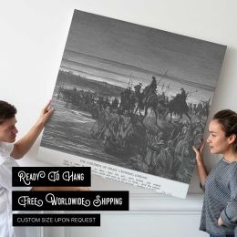 OT-046 The Israelites Cross the Jordan River Square Canvas Wall Art