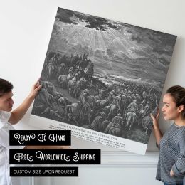 OT-053 Joshua Commands the Sun to Stand Still Square Canvas Wall Art