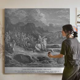 OT-151 Judas Maccabeus Pursues Timotheus Square Canvas Wall Art