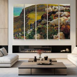 Our English Coasts, (strayed Sheep) by William Holman Hunt Canvas Wall Art Print