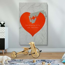 Overthinking Kills Your Happiness - Red Heart and Razor Design