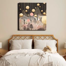 Owl in dusk time land landscape outdoors Square Canvas Wall Art