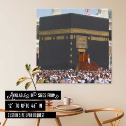 Pilgrims at the Kaaba Square Canvas Wall Art