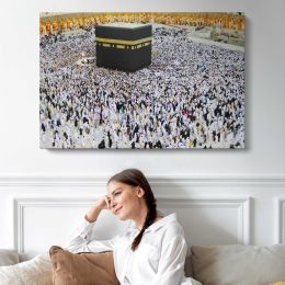 Pilgrims Gathered around the Kaaba Canvas Wall Art Print