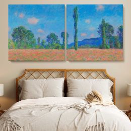 Poppy Field at Giverny by Claude Monet Panoramic Canvas Print