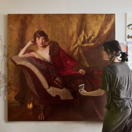 Portrait of Countess Michael Károlyi by John Quincy Adams Square Canvas Wall Art