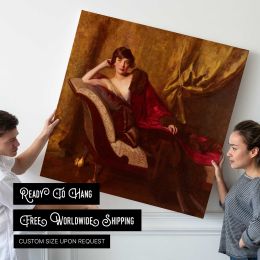 Portrait of Countess Michael Károlyi by John Quincy Adams Square Canvas Wall Art