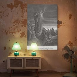 Prophet Ezekiel Preaching - Gustave Dore Vision with Dramatic Sky 