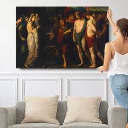 Pylades and Orestes Brought as Victims Before Iphigenia by Benjamin West Canvas Wall Art Print