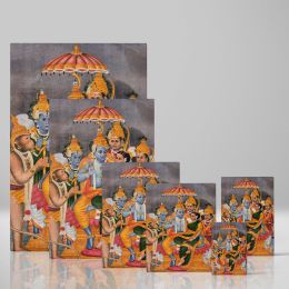 Rama Enthroned with Sita - Divine Court with Hanuman and Celestials