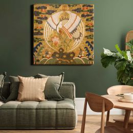 Rank Badge with Crane Square Canvas Wall Art