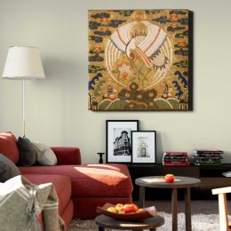 Rank Badge with Crane Square Canvas Wall Art