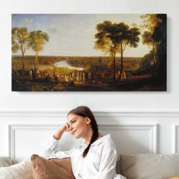 Richmond Hill on the Prince Regent's Birthday by J. M. W. Turner Panoramic Canvas Print
