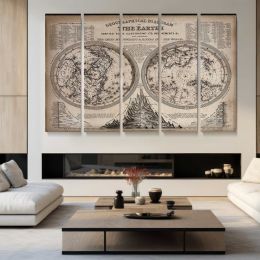 Rotating Hemispheres of the Earth by J. Emslie Canvas Wall Art Print