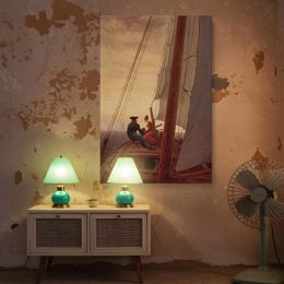 Sailing Scene at Sunset - Caspar David Friedrich Romantic Sea with Warm Glow 