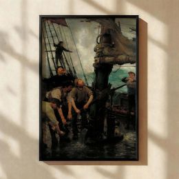 Sailor Crew at Sea by Henry Scott Tuke - Ocean Action with Weathered Figures 