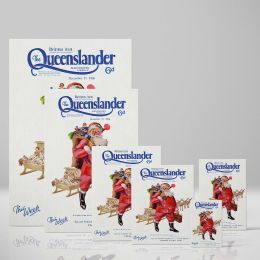 Santa Claus with Sleigh - 1936 Queenslander Christmas Poster