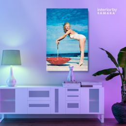 Marilyn Monroe Canvas Beech Photoshoot Sexy Model Singer Nude Canvas Wall Art