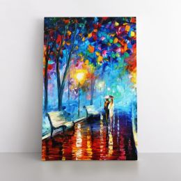 Palette Knife Art Misty Mood Night Oil Painting by Leonid Afremov Canvas Wall Art